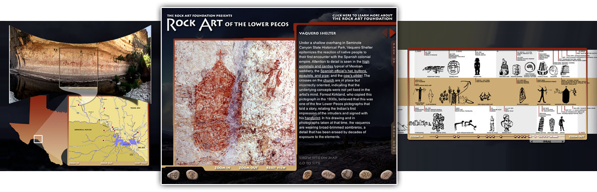 screenshots from rock art of the lower pecos cdrom